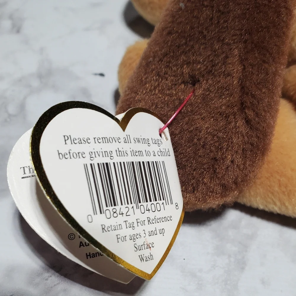 BONES the‎ Dog Retired Ty Beanie Baby Style 4001 Tag ERRORS Near MINT PVC RARE